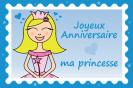 Miniature : Cette carte d'anniversaire est destine aux petites filles. Joyeux anniversaire ma princesse. 
