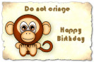 Miniature : Un singe pour souhaiter un joyeux anniversaire. 