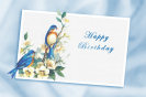 Miniature : Une jolie petite carte orne d'oiseaux pour souhaiter un joyeux anniversaire 