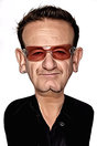 Miniature : Carte postale caricaturale de Bono de U2 