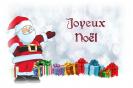 Miniature : Carte postale orne de cadeaux et du pre nol pour souhaiter un joyeux nol. 