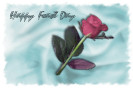 Miniature : Carte postale d'une rose rouge. Bonne fte. 
