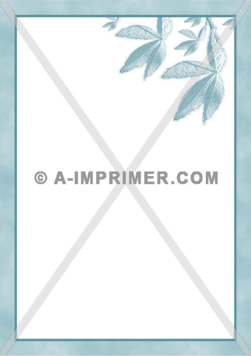 Papier  lettre automnal compos de feuilles bleues.