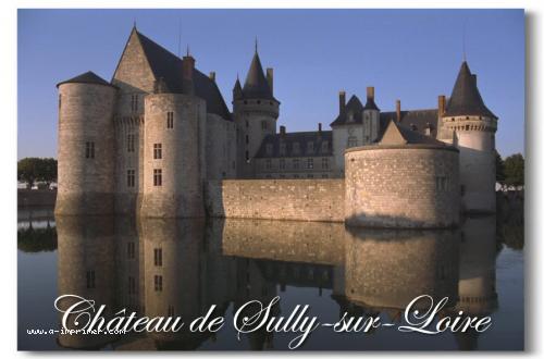 Carte postale du château de Sully sur Loire en Indre et Loire.