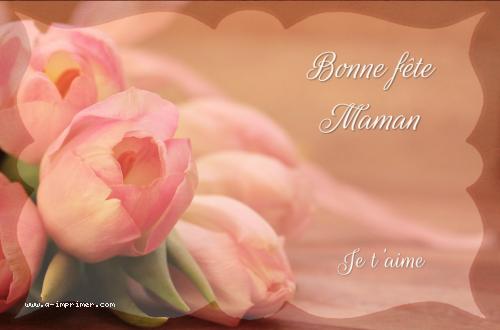 Carte postale fleurie pour souhaiter une bonne fte des mres  sa maman.