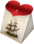 Une boite à dragées sur le thème des pirates.