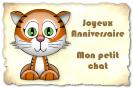 Miniature : Un petit chat roux tigr dssin pour un joyeux anniversaire mon petit chat.