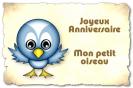 Miniature : Un joli petit oiseau bleu pour un joyeux anniversaire.