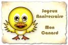 Miniature : Un petit canard jaune pour souhaiter un joyeux anniversaire.