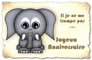 Miniature : Un éléphant pour souhaiter un joyeux anniversaire.
