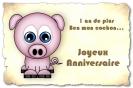 Miniature : Un petit cochon pour souhaiter un joyeux anniversaire.