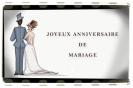 Miniature : Une carte postale pour souhaiter un joyeux anniversaire de mariage compose d'un joli couple de maris. 