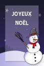 Miniature : Carte postale joyeux noël : un bonhomme de neige.