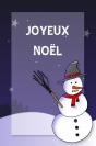 Miniature : Carte postale joyeux nol : un bonhomme de neige.