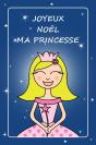 Miniature : Carte postale joyeux nol pour une petite fille. Joyeux nol ma princesse. 