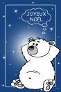 Miniature : Carte postale joyeux noël : un ours blanc pense.