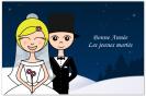 Miniature : Carte postale Bonne Anne 2021 : Couple de jeune maris.