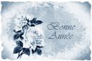 Miniature : Carte postale Bonne Anne 2021 : bouquet de roses blanches. 
