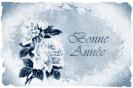 Miniature : Carte postale Bonne Anne 2021 : bouquet de roses blanches.