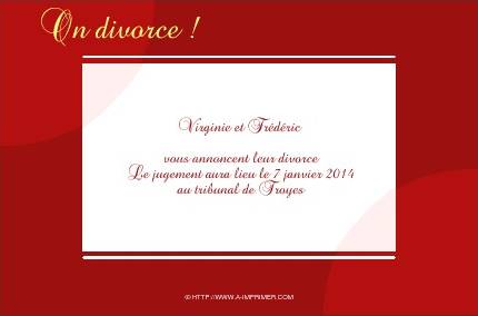 Faire-part de Divorce. 