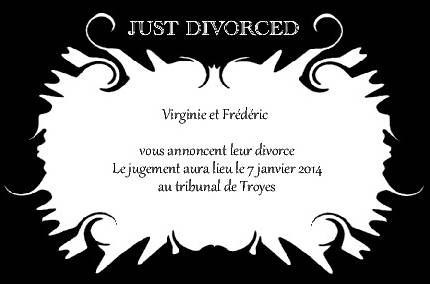 Faire-part de Divorce. Faire part de divorce sombre. Couleurs modifiables.