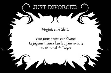 Faire-part de Divorce. Faire part de divorce sombre. Couleurs modifiables.