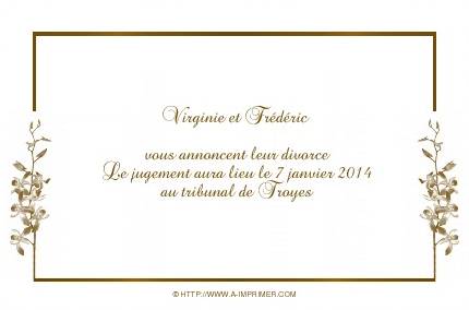 Faire-part de Divorce. 