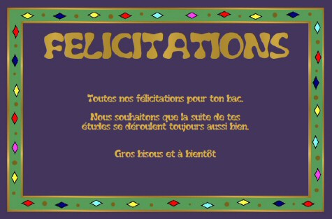 Faire-part de Felicitations. 