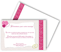 Miniature. Faire-Part : Carte de flicitations de mariage orne de coeurs roses.