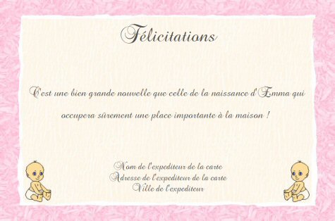 Faire-part de Felicitations/Naissance. Faire part de flicitations de naissance. Deux petits anges.