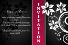 Miniature. Faire-Part : Faire part d'invitation noir et rouge (couleurs modifiables) orn de fleurs.