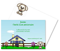 Miniature. Faire-Part : Faire part d'invitation pour une fte d'enfant. Un chien garde une petite maison  la campagne