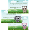 Miniature. Faire-Part : Un faire part d'invitation pour une fte pour enfant. Un joli petit animal orne la carte.