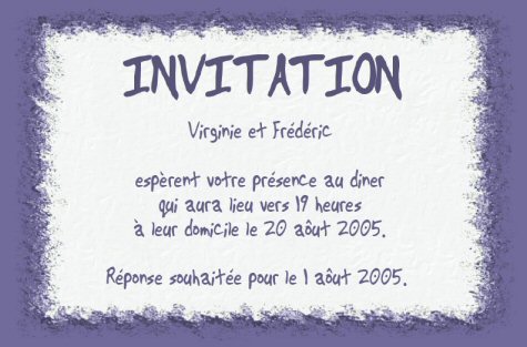 Faire-part de Invitation. Faire part d'invitation simple. Couleurs modifiables.