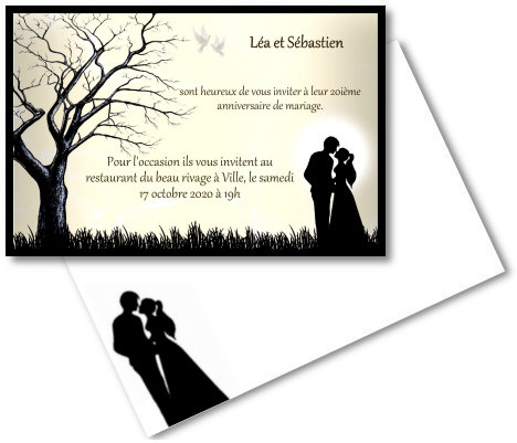 Faire-part de Invitation. Une jolie carte pour une invitation  un anniversaire de mariage ou autre