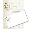 Miniature. Faire-Part : Faire part de mariage orn d'une rose blanche et d'une petite carte.