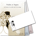 Miniature : Faire part de mariage d'un couple de jeunes maris. Couleurs modifiables.