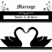 Miniature. Faire-Part : Faire part de mariage sur le thme du cygne