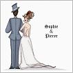 Miniature : Faire-part de mariage carr orn de maris sur la couverture