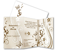 Miniature. Faire-Part : Faire part d'invitation multi-usage, compos de fleurs et de papillons. Couleurs modifiables.