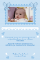 Miniature. Faire-Part : Faire part de naissance bleu, avec photo, pour garon. Bb dans son lit.