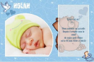 Miniature. Faire-Part : Faire part de naissance avec photo, pour garon. Petit ourson bleu.