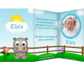 Miniature : Faire-part de naissance avec photo et petit animal  choisir.