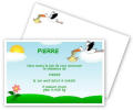 Miniature. Faire-Part : Faire part de naissance. Un cigogne apporte le bb.