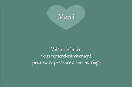 Faire-part de Remerciements/Mariage. Carte de remerciement de mariage avec photo, couleurs et polices personnalisables.