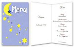 Miniature : Menu pour enfant orn d'une lune et d'toiles.