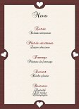 Miniature : Menu multicolor orn de petits coeurs.