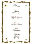 Miniature : Menu blanc orn d'toiles dores.