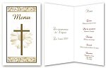 Miniature : Menu pour communion, baptme ou autre repas religieux orn d'une croix.