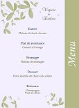 Miniature : Menu orn de feuilles vertes.